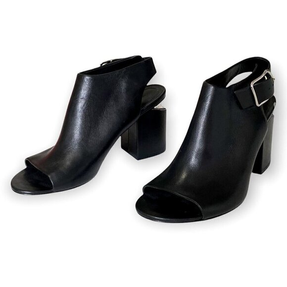 New Alexander Wang Nadia Open-Toe Slingback Bootie, Size 38.5 EU black - Picture 5 of 14